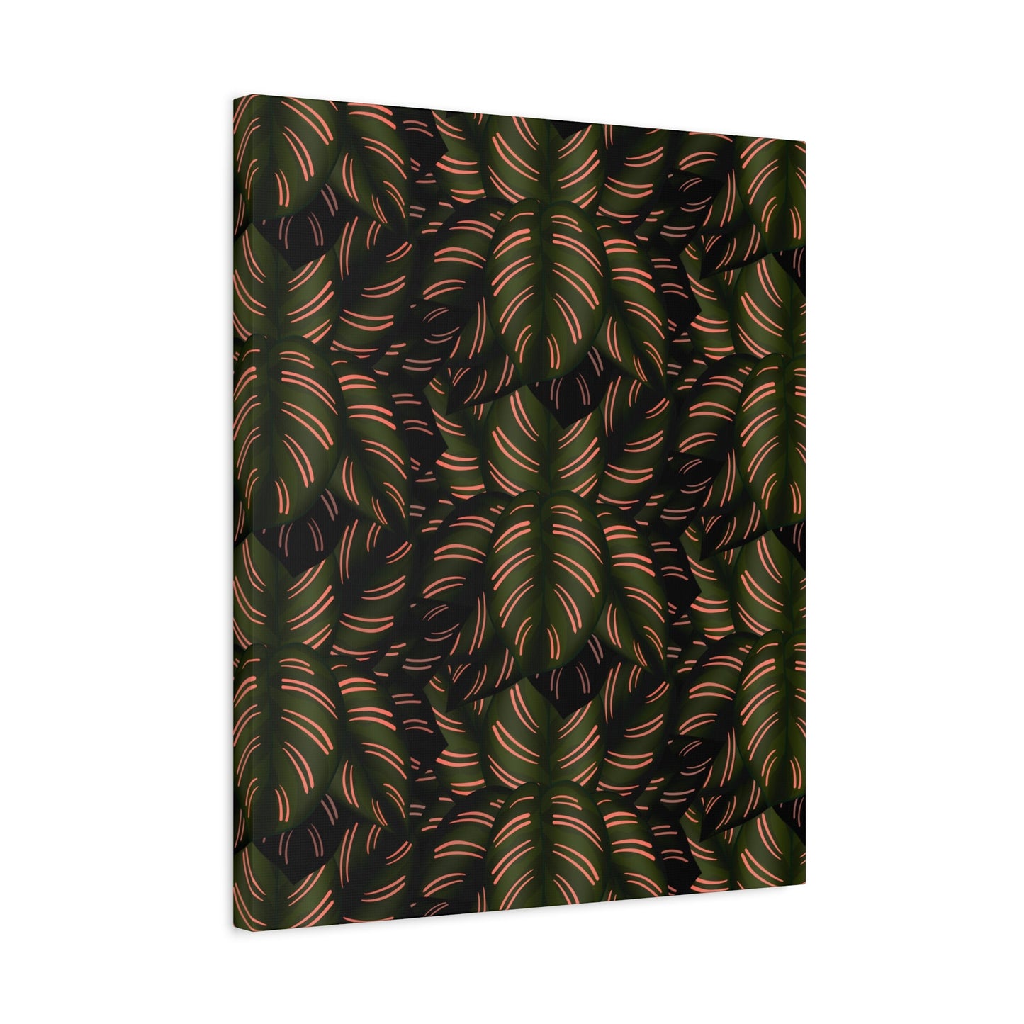 Calathea Pinstripe Pattern Canvas Print – Botanical Wall Art