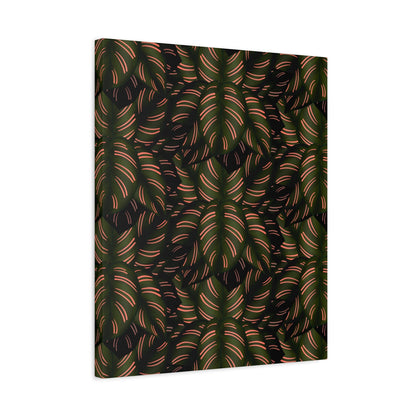 Calathea Pinstripe Pattern Canvas Print – Botanical Wall Art