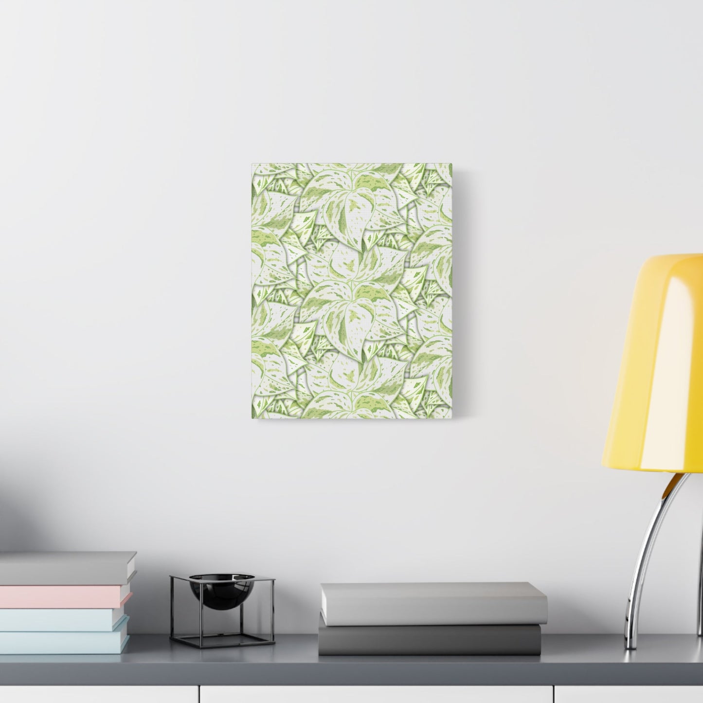 Snow Queen Pothos Pattern Canvas Print – Botanical Wall Art