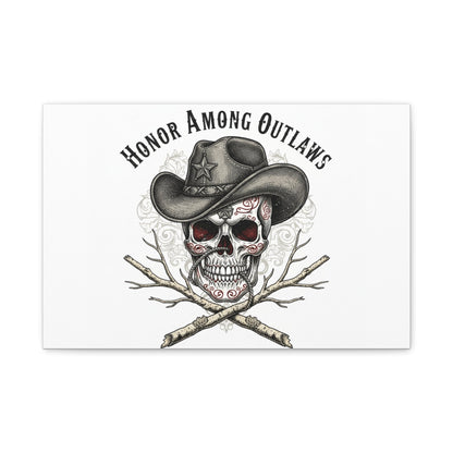 Honor Among Outlaws Canvas | Western Skull Art, Gothic Americana Desert Noir