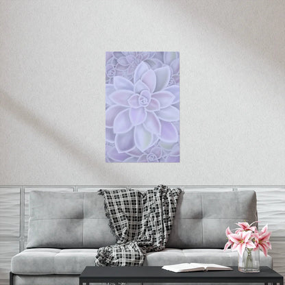 Graptopetalum Murasaki Succulent Pattern Botanical Print – Unframed Wall Art