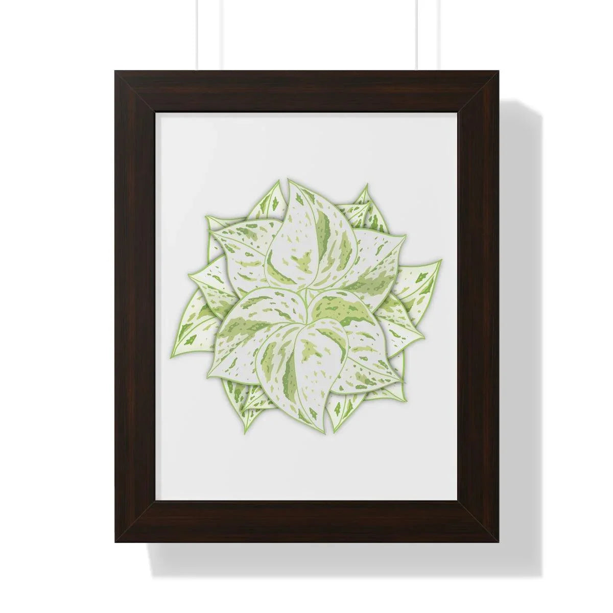Snow Queen Pothos Framed Print – Botanical Wall Art