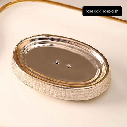 Home Bathroom Rose Gold Ceramic Cleaning Kit