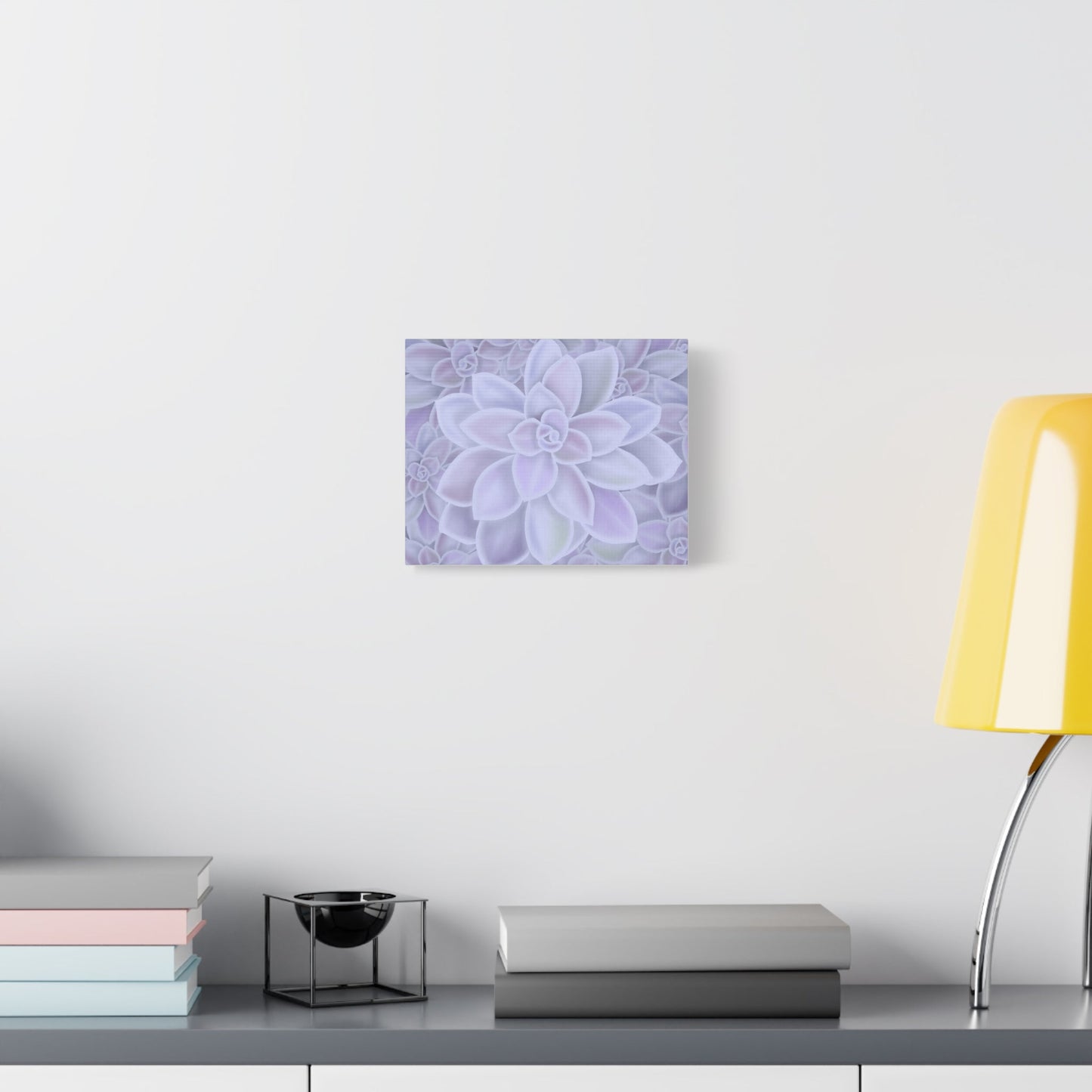 Graptopetalum Murasaki Succulent Pattern Canvas Print – Botanical Wall Art