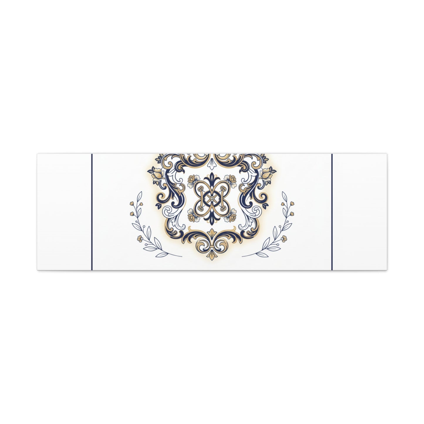 Ornate Brooch Emblem Canvas | Vintage Formalwear Accents, Baroque Print