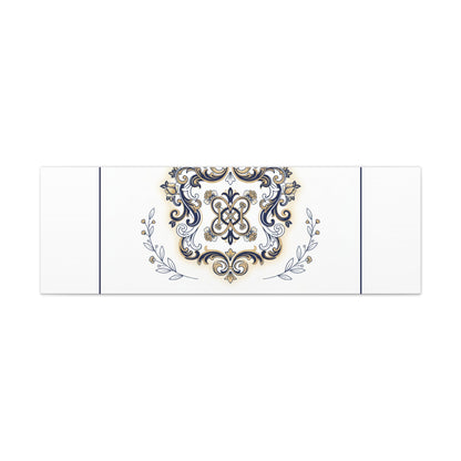 Ornate Brooch Emblem Canvas | Vintage Formalwear Accents, Baroque Print