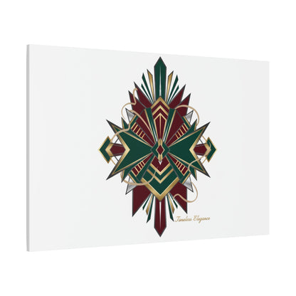 Art Deco geometric brass print Canvas | Neo-Deco chrome & gold fan motif