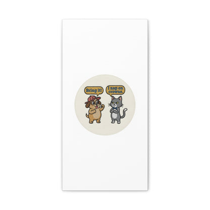 Funny Cat vs Dog Canvas | Pet Rivalry Wall Art