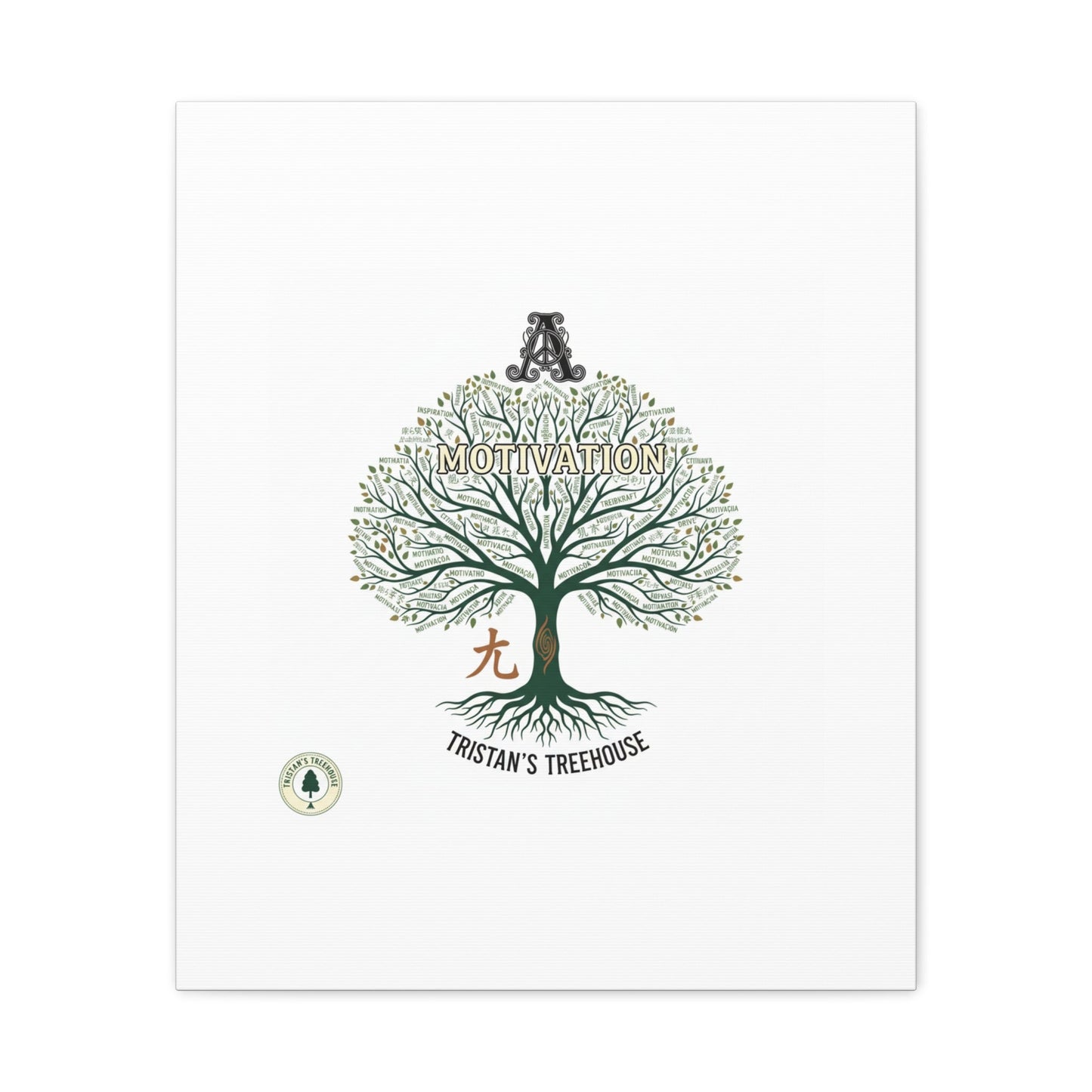 Handwritten Doodle Tree Canvas | Matte Stretched Wall Art