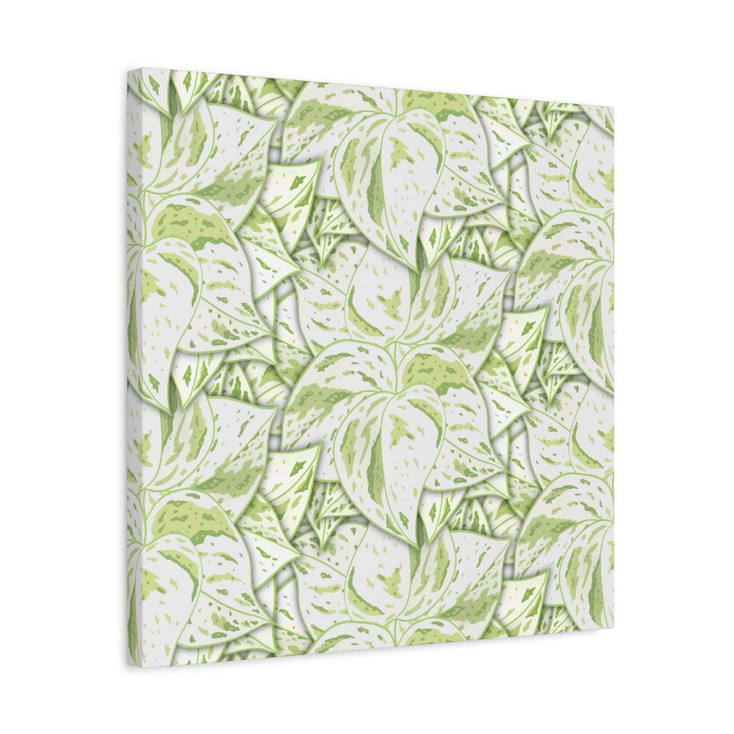 Snow Queen Pothos Pattern Canvas Print – Botanical Wall Art