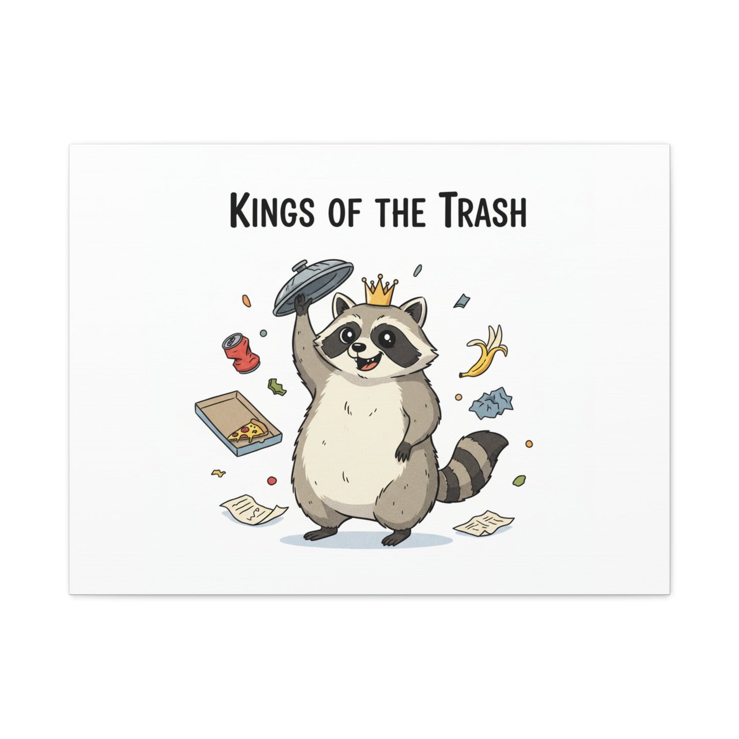 Kings of the Trash Canvas, Raccoon Doodle | Trash Panda, Goofy Critter Art