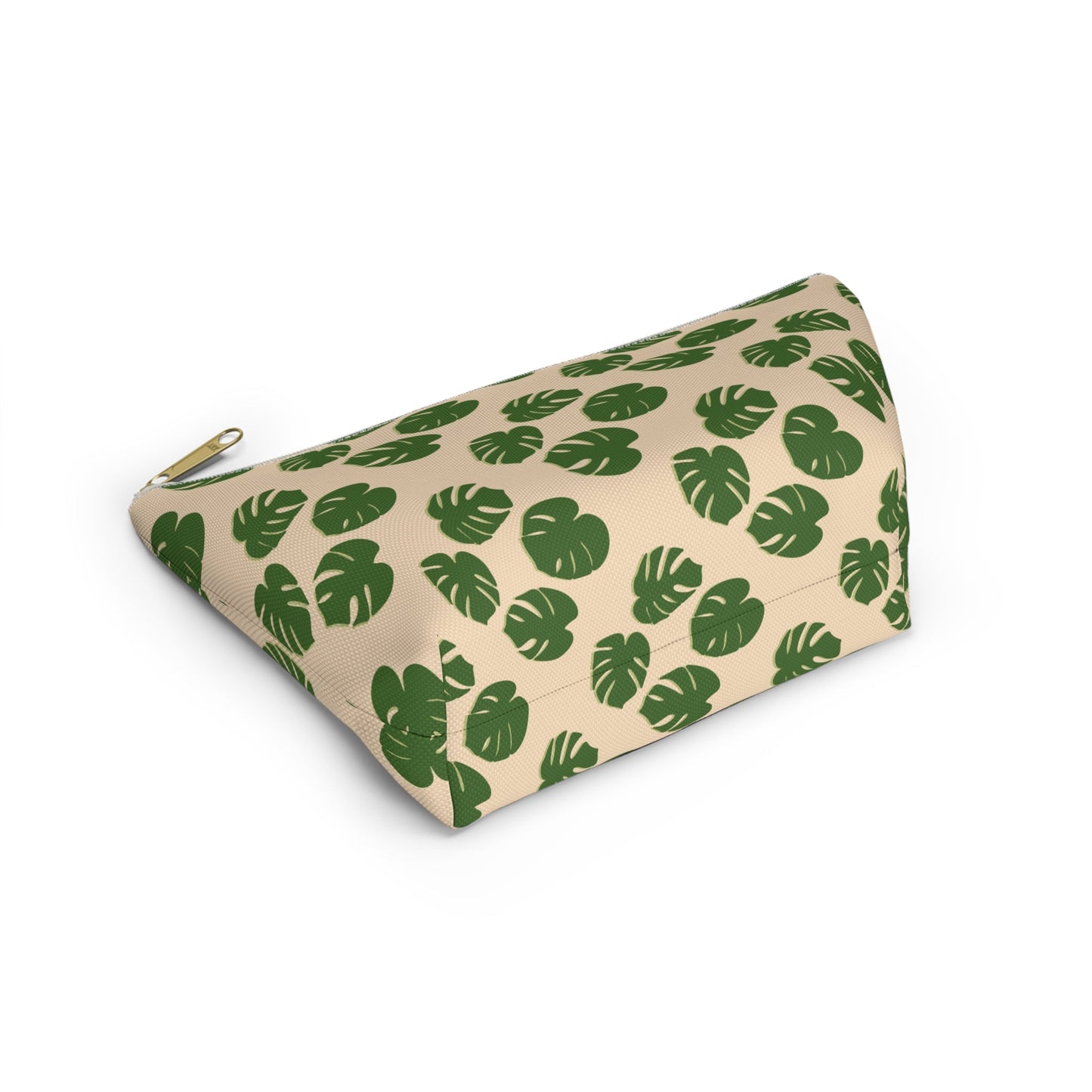 Monstera Pattern Accessory Pouch – Makeup Bag With T-Bottom