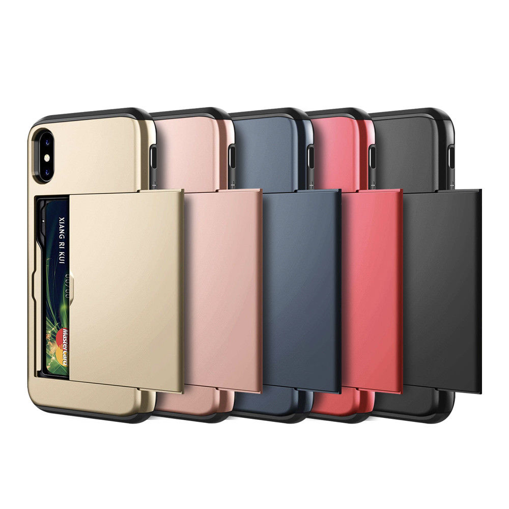 Card Case Wallet Protector - Hidden Dual Layer Armor Defender for iPhone 11, 12 & 13