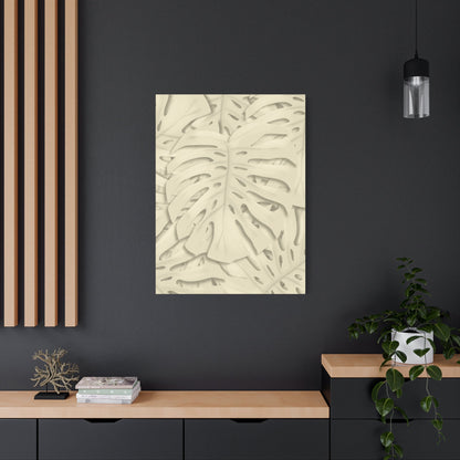 Beige Monstera Canvas Print – Botanical Wall Art