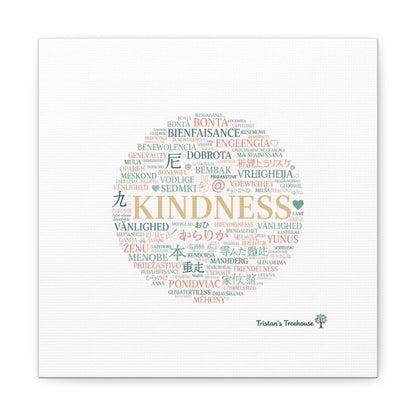 Kindness Word Cloud Canvas | Fresh Start Minimalist Wall Art