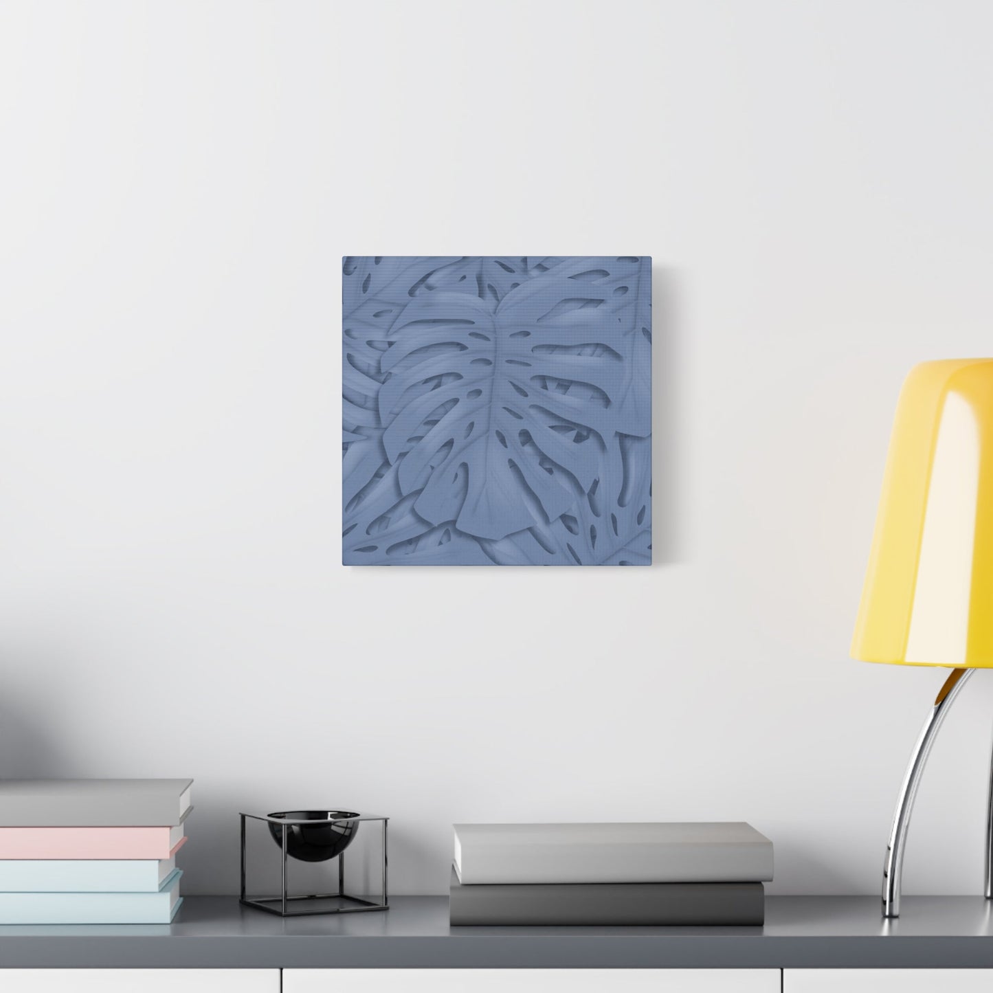 Blue Monstera Canvas Print – Botanical Wall Art