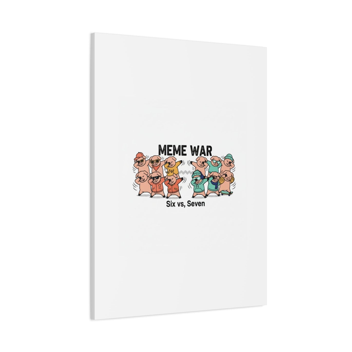 Meme War: Six vs. Seven Canvas Wall Art