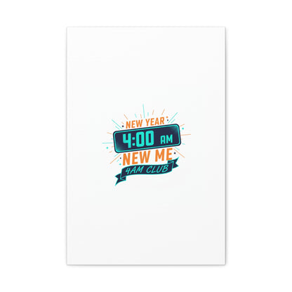 4AM Club New Year Graphic Canvas | Holiday Party Novelty, Festive New Year Decor
