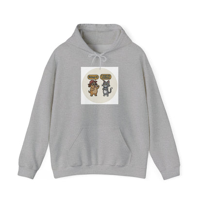 Funny Cat vs Dog Hoodie — Humorous Pet Rivalry Sweatshirt
