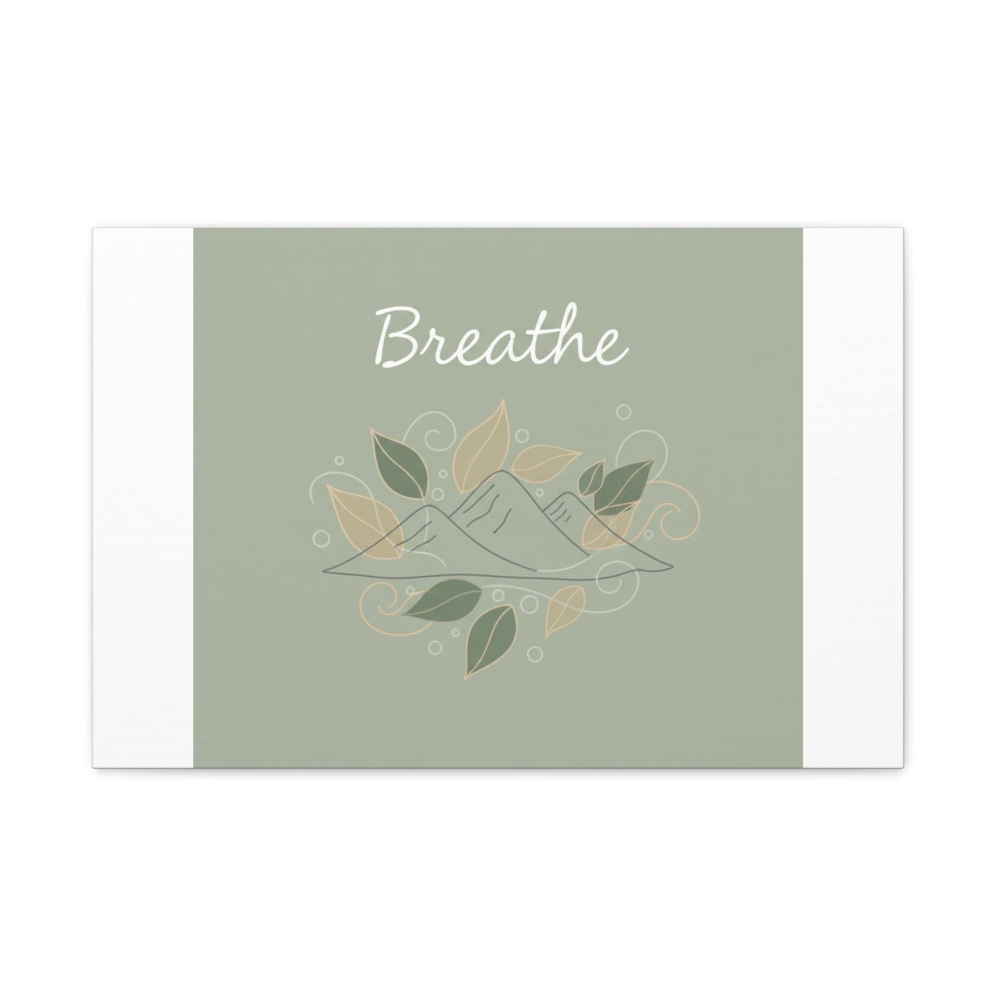 Breathe Mountain Line Canvas | Nature Symbols, Minimal Forest Wall Art