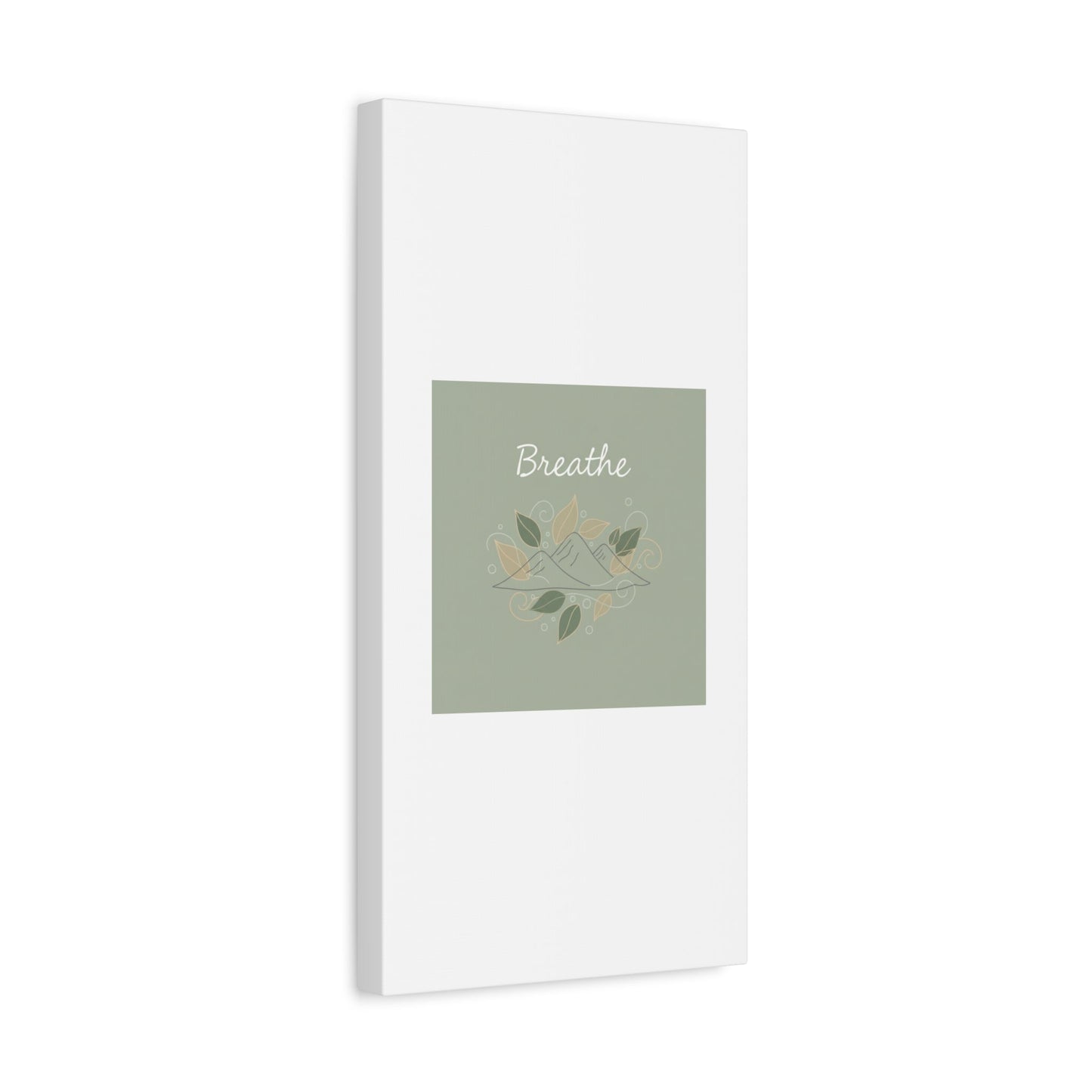 Breathe Mountain Line Canvas | Nature Symbols, Minimal Forest Wall Art