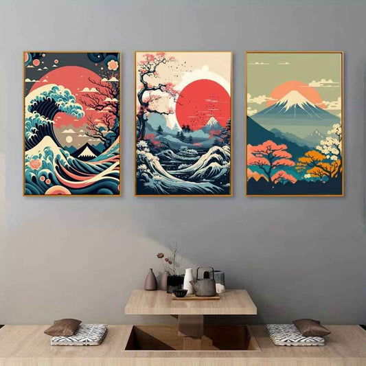 Sunrise Scenery Cherry Blossom Living Room Bedroom Decorative Hanging Painting