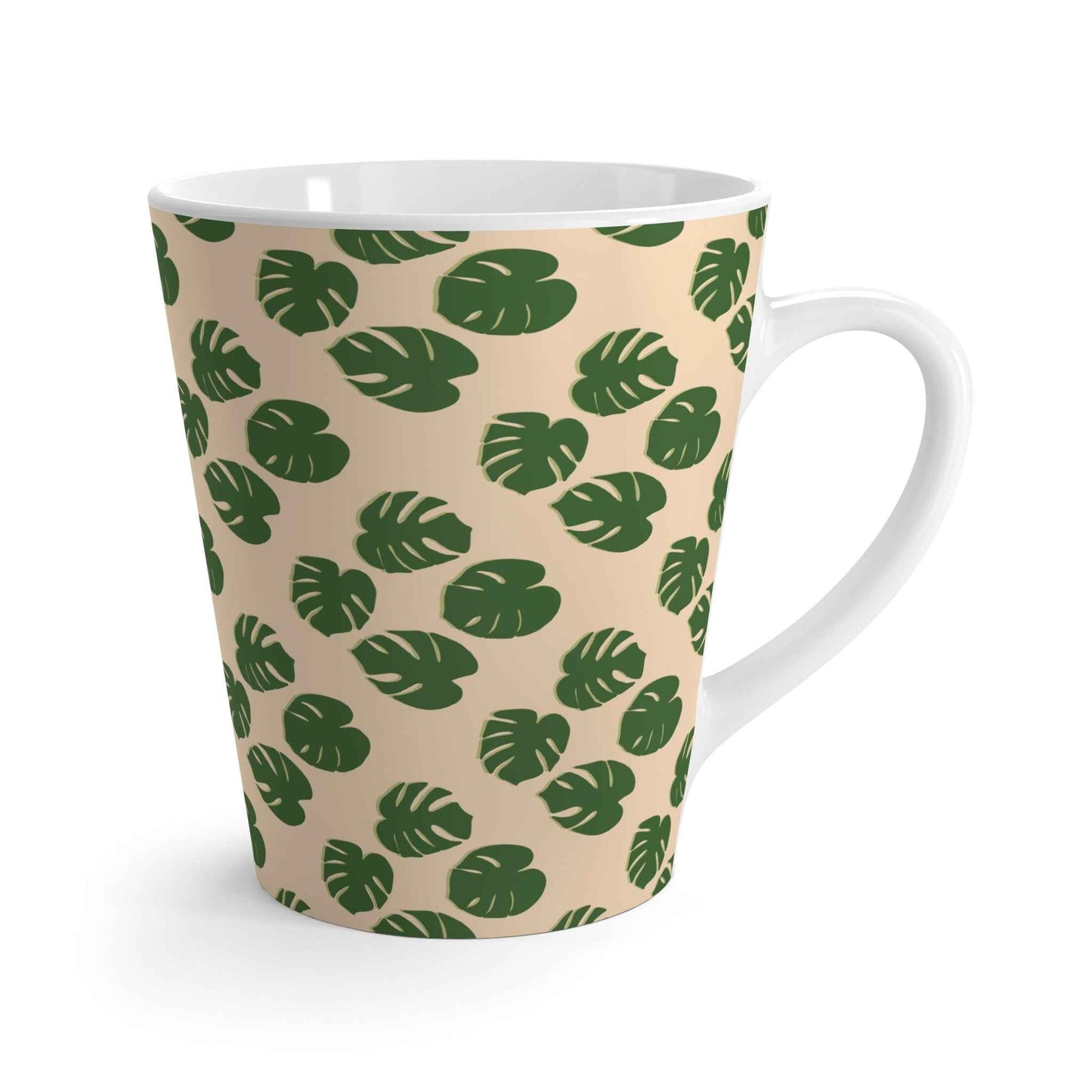 Monstera Pattern Ceramic Mug 12 oz