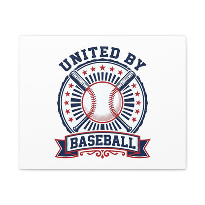 United by Baseball Canvas | Patriotic Baseball Graphic, Red White Blue Wall Art