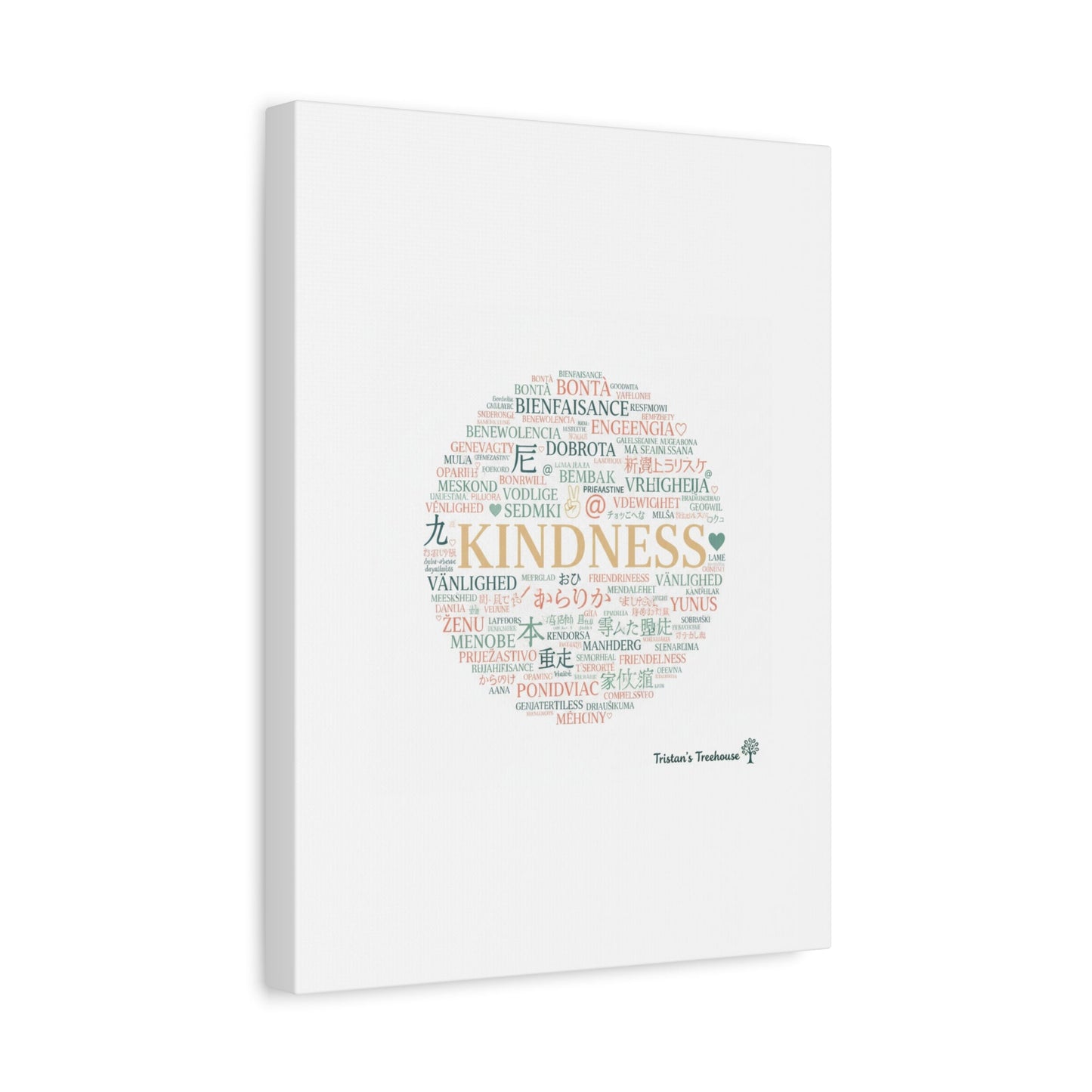 Kindness Word Cloud Canvas | Fresh Start Minimalist Wall Art