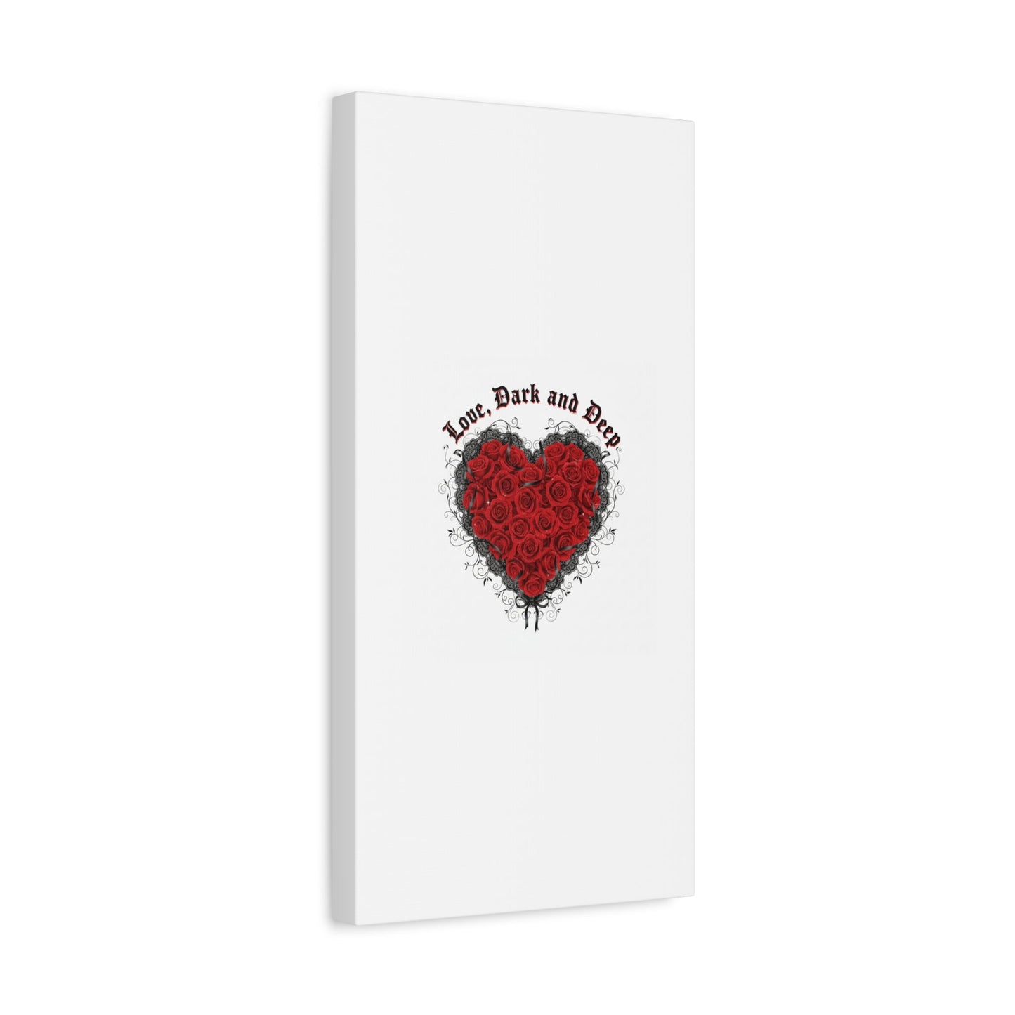 Love Dark and Deep Heart Canvas, Nu Romantic Gothic Romance, 80s Nostalgia