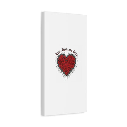 Love Dark and Deep Heart Canvas, Nu Romantic Gothic Romance, 80s Nostalgia