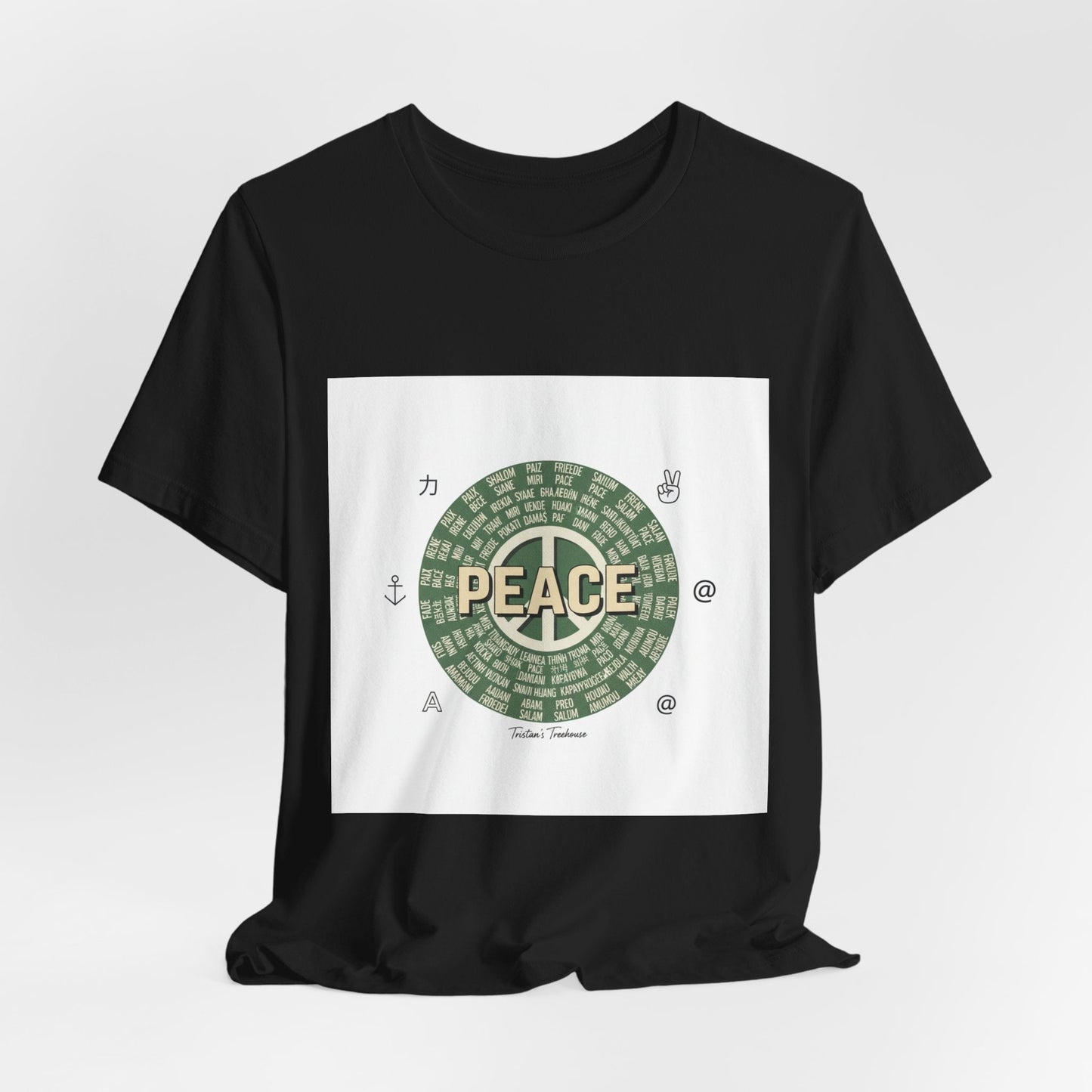 Handwritten Peace Doodle Tee | sketch aesthetic, handwritten message apparel