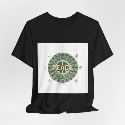 Handwritten Peace Doodle Tee | sketch aesthetic, handwritten message apparel