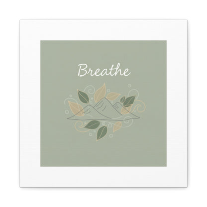 Breathe Mountain Line Canvas | Nature Symbols, Minimal Forest Wall Art