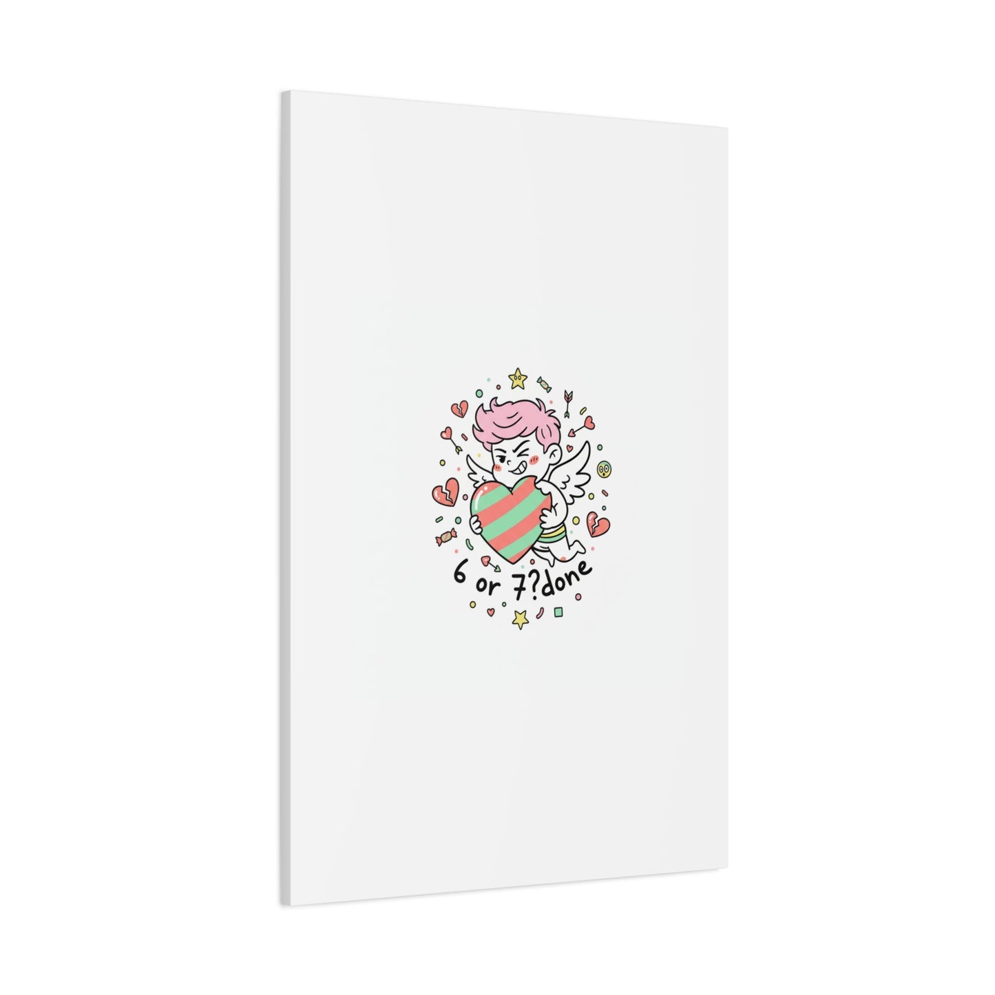 Weird Cupid heart illustration Canvas | Weird Valentine, quirky chaotic love