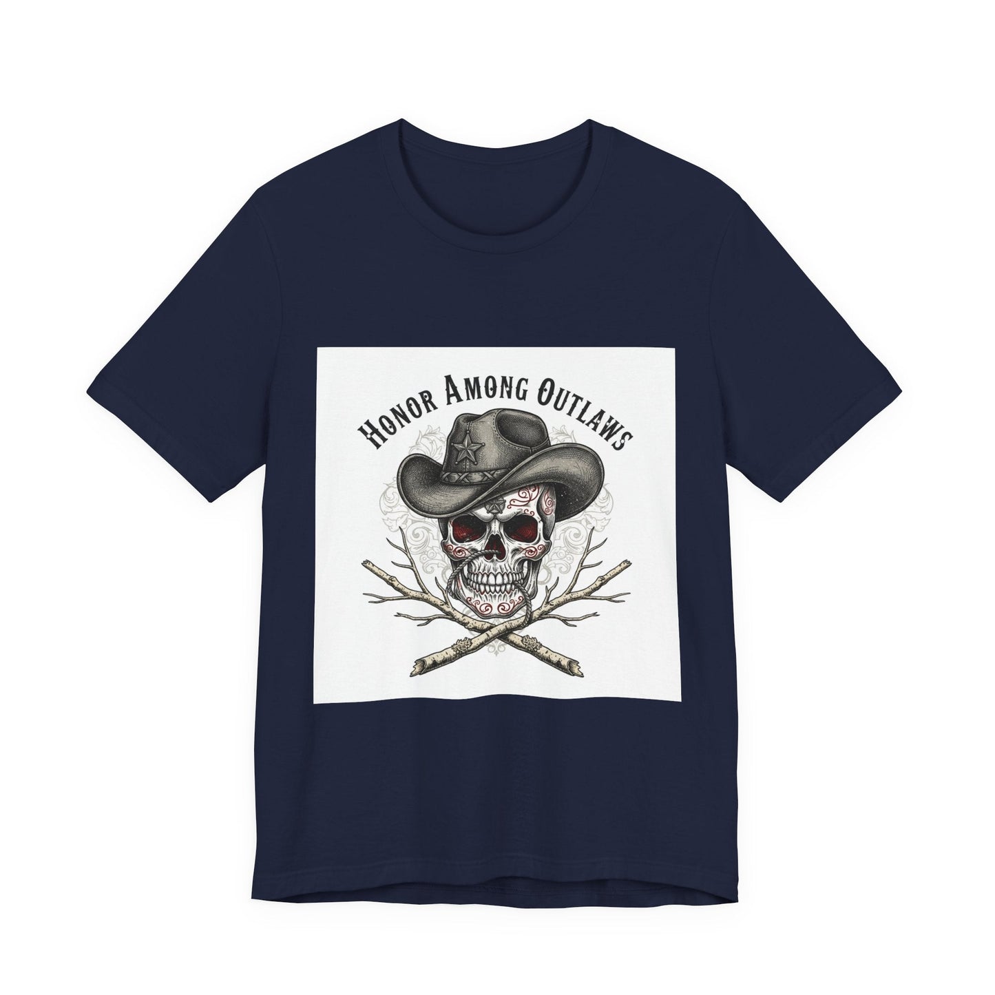 Western Skull Art Tee | cowboy horror shirt, gothic Americana
