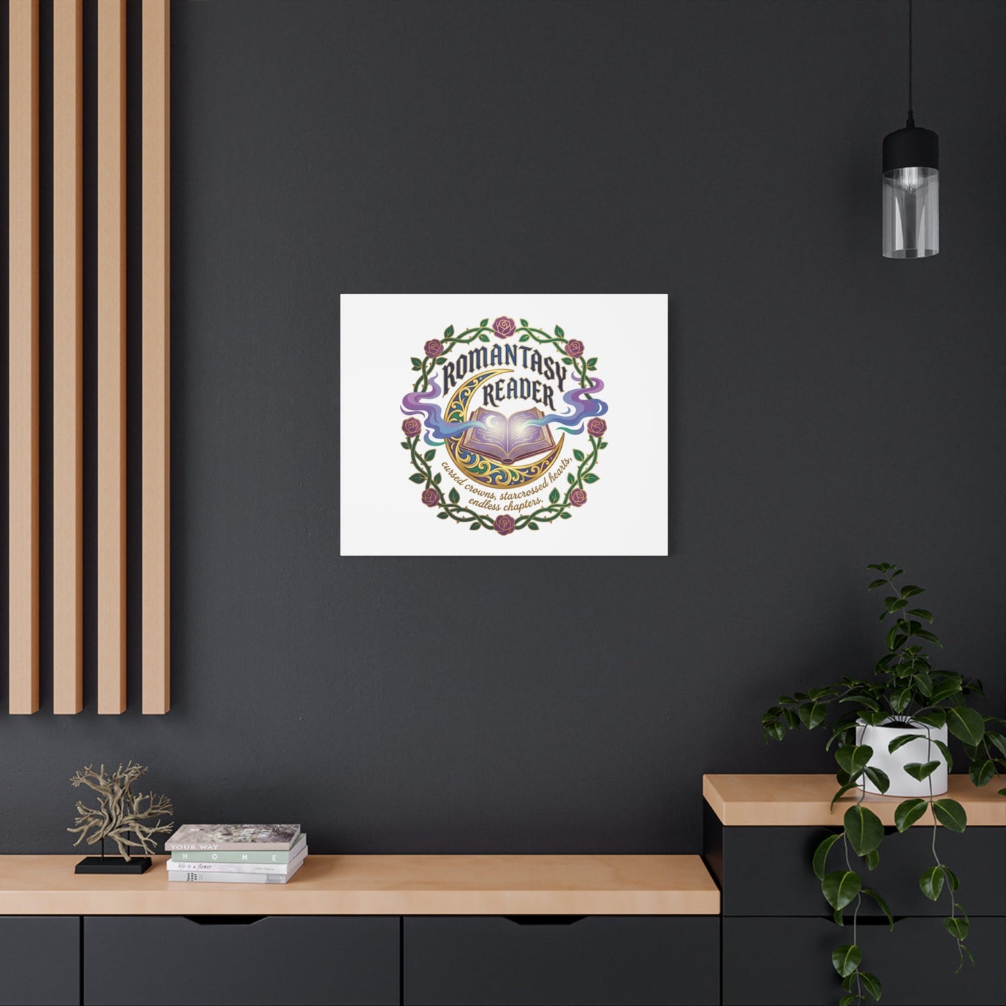 Romantasy Reader Canvas Print | enchanted bookish celestial gothic