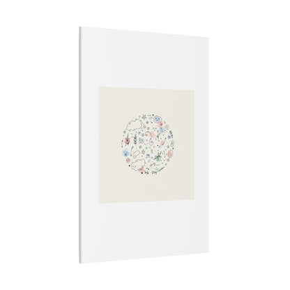 Doodle Circle Line Drawing Matte Canvas, Hand-Drawn Sketch Art