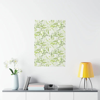 Snow Queen Pothos Pattern Botanical Print – Unframed Wall Art