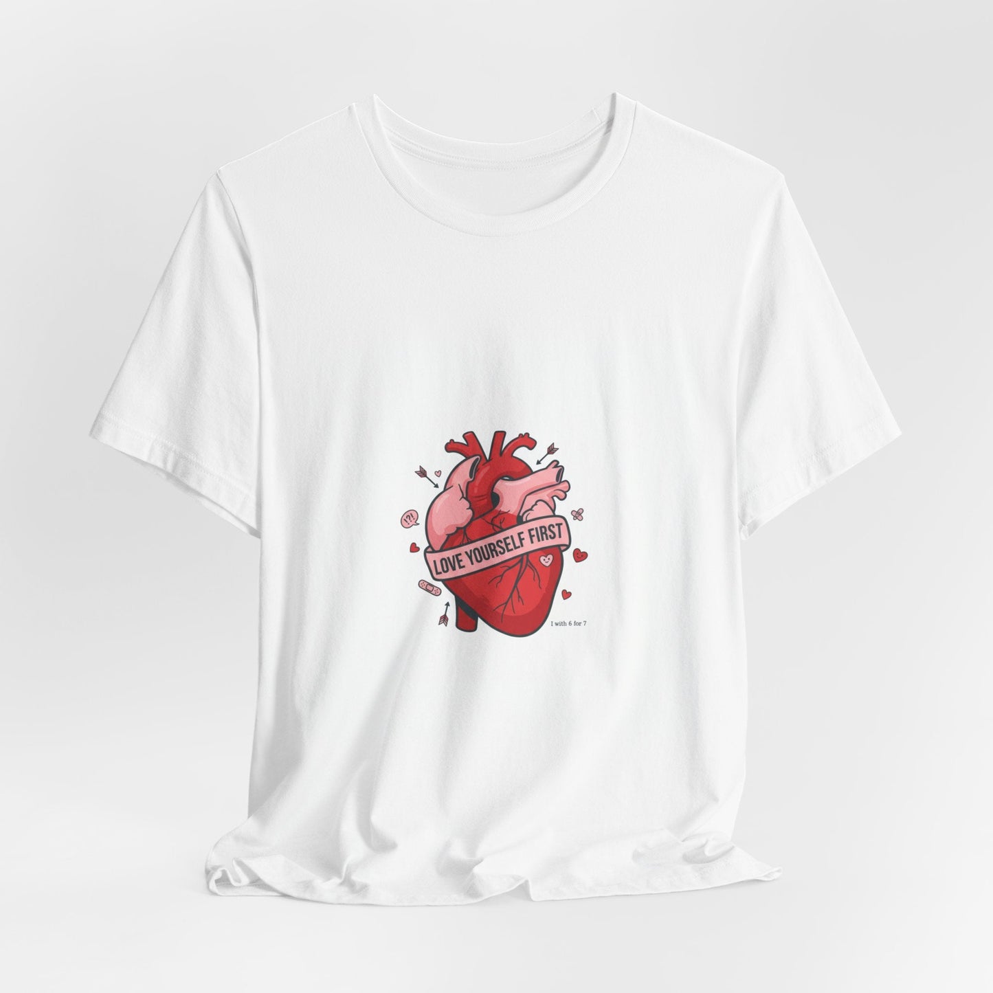 Love Yourself First Tee | anti love graphic, edgy heart shirt