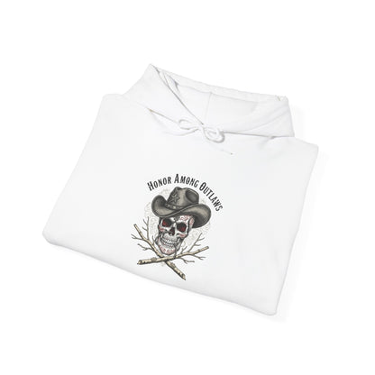 Western Skull Art Hoodie | gothic Americana, desert noir design