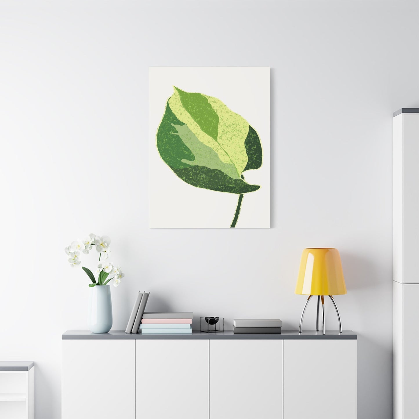 Manjula Pothos Illustrated Canvas Print – Botanical Wall Art