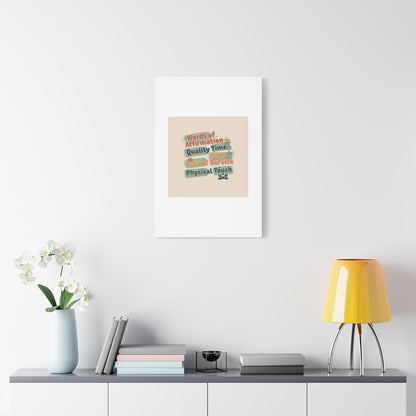 Love Languages List Matte Canvas Wall Art | love language meme, relationship humor
