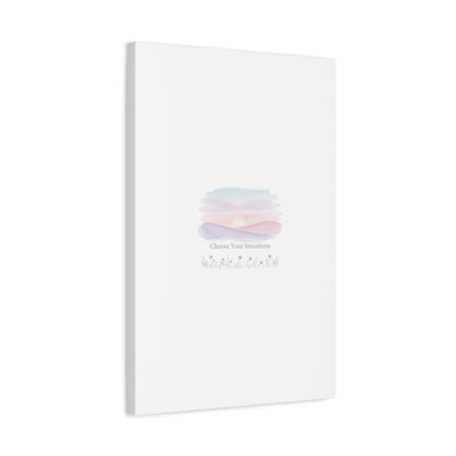 Choose Your Intentions Canvas, soft wellness poster, pastel gradient mindfulness art