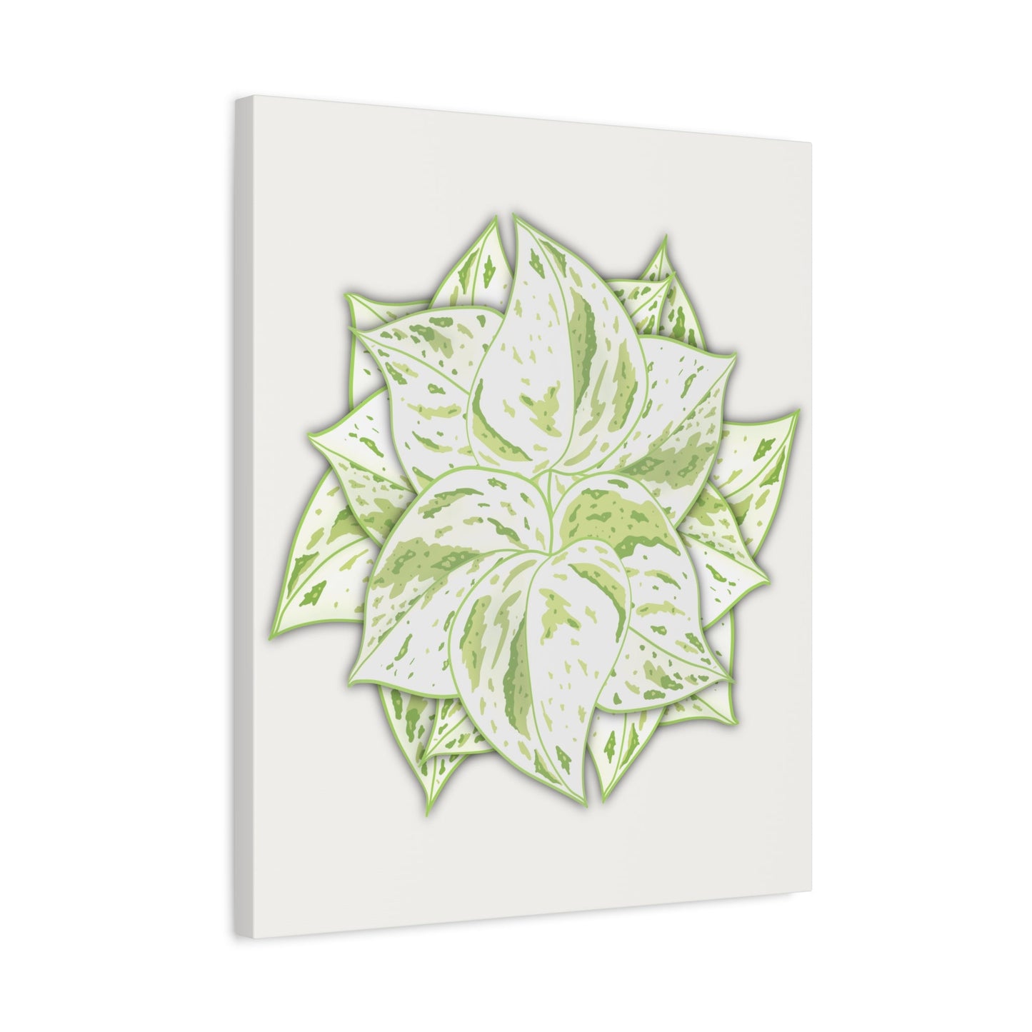 Snow Queen Pothos Canvas Print – Botanical Wall Art
