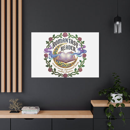 Romantasy Reader Canvas Print | enchanted bookish celestial gothic