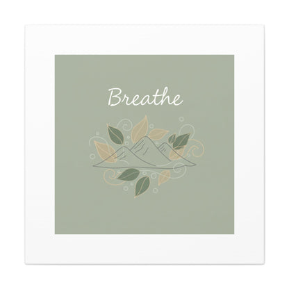 Breathe Mountain Line Canvas | Nature Symbols, Minimal Forest Wall Art