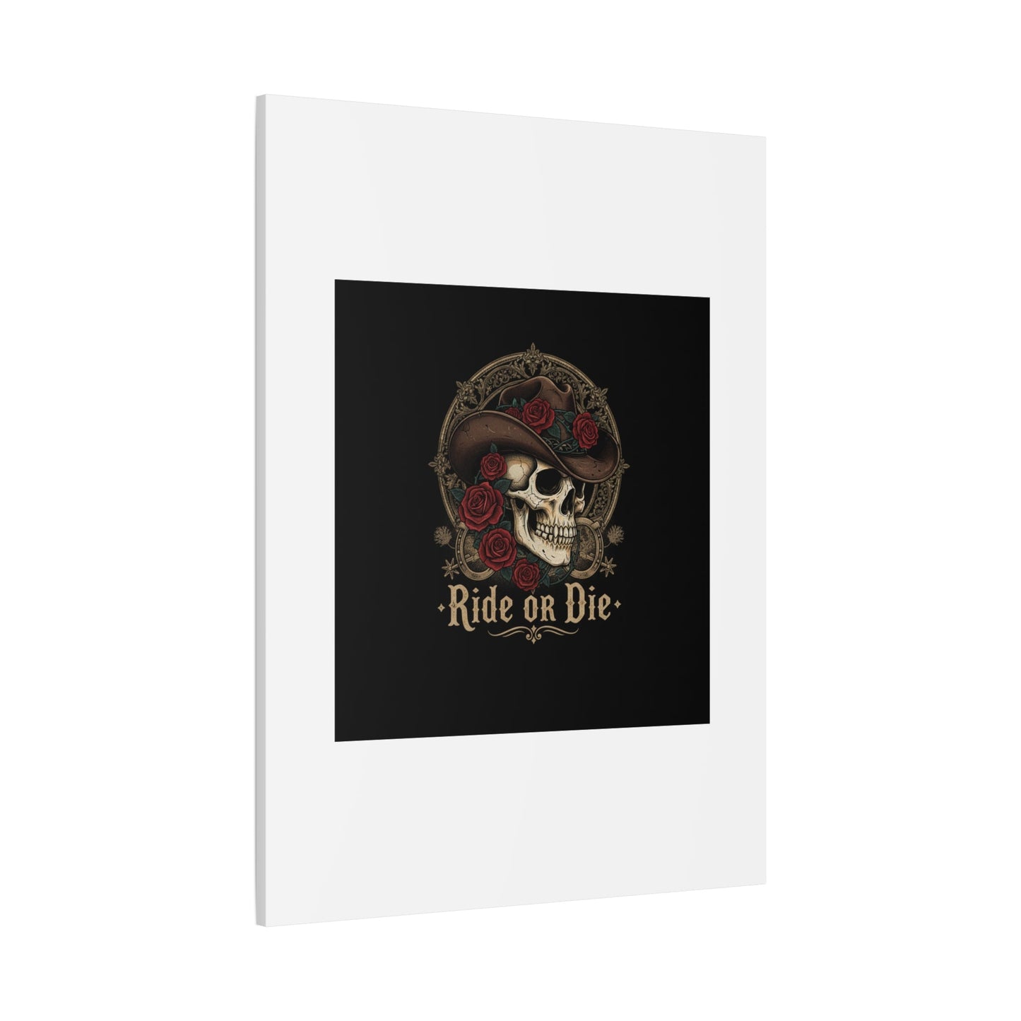 Ride or Die Skull Canvas | Western Skull Art, Gothic Americana