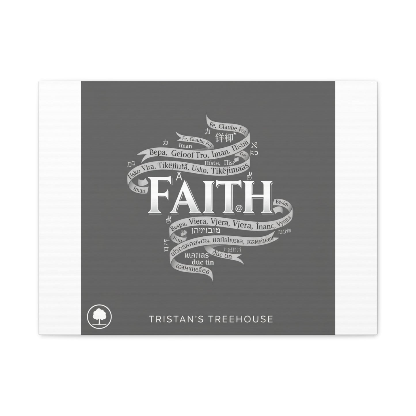 handwritten faith ribbon Canvas | sketch aesthetic, doodle design