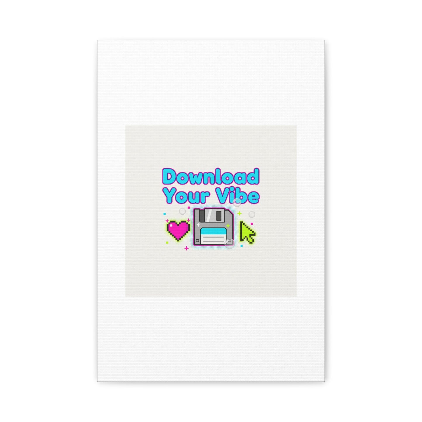 Download Your Vibe Canvas | Y2K Retro Tech, Pixel Floppy Disk Poster